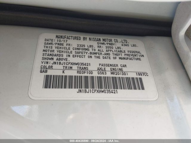 JN1BJ1CPXHW035421 Nissan Rogue Sport Sl
