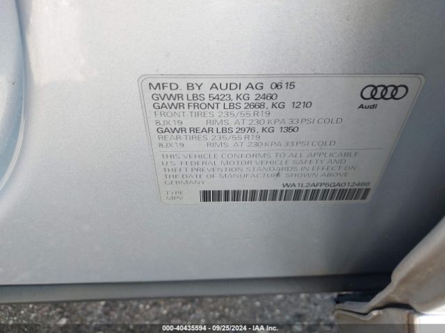 WA1L2AFP5GA012466 Audi Q5 2.0t Premium