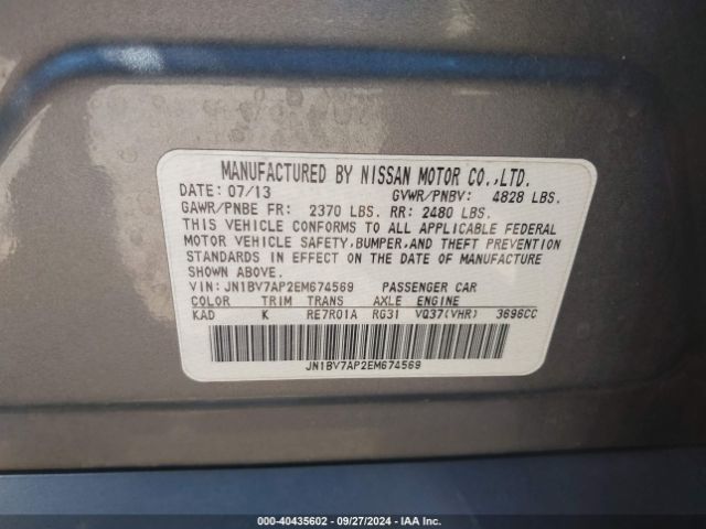 JN1BV7AP2EM674569 Infiniti Q50 SPORT