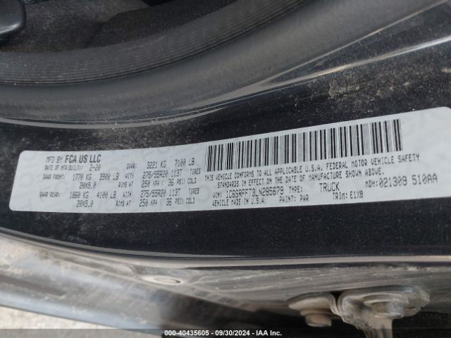 1C6SRFFT3LN285679 RAM 1500 Big Horn  4x4 5'7 Box