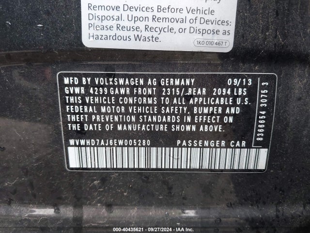 WVWHD7AJ6EW005280 Volkswagen Gti Driver's Edition