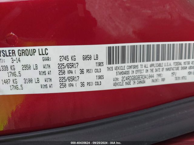 2C4RDGBG8ER341044 Dodge Grand Caravan Se 30th Anniversary