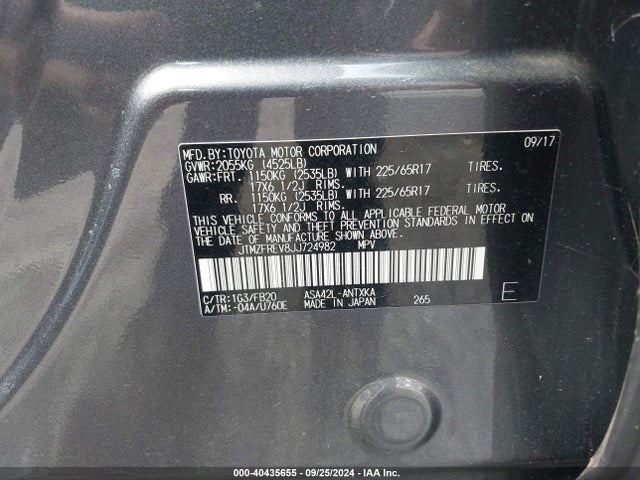 Toyota RAV4 LE 2018 JTMZFREV8JJ724982 Image 9