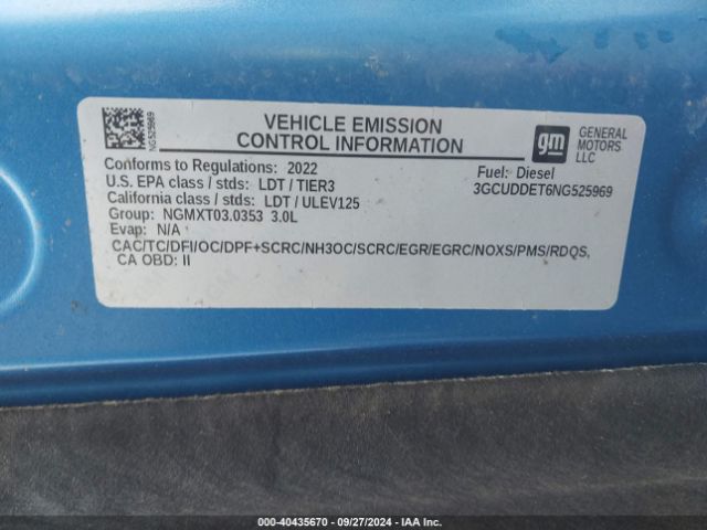 3GCUDDET6NG525969 Chevrolet Silverado 1500 4wd  Standard Bed Lt