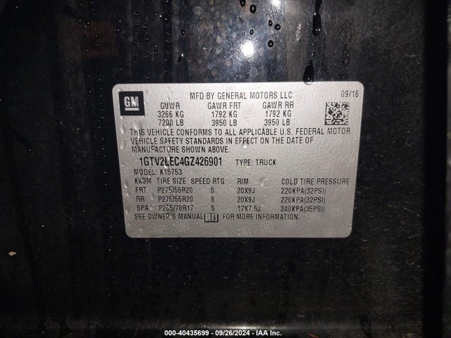 1GTV2LEC4GZ426901 GMC SIERRA 1500