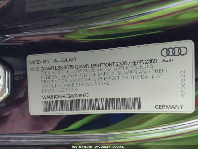 WAUHGAFR7GA026932 Audi A5 2.0t Premium