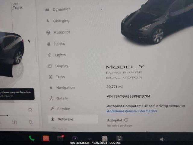 7SAYGAEE8PF918764 Tesla Model Y Awd/long Range Dual Motor All-wheel Drive