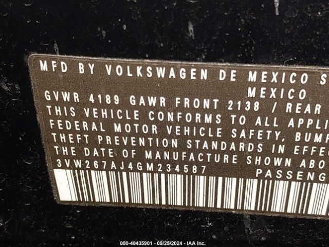 3VW267AJ4GM234587 Volkswagen Jetta 1.4t S