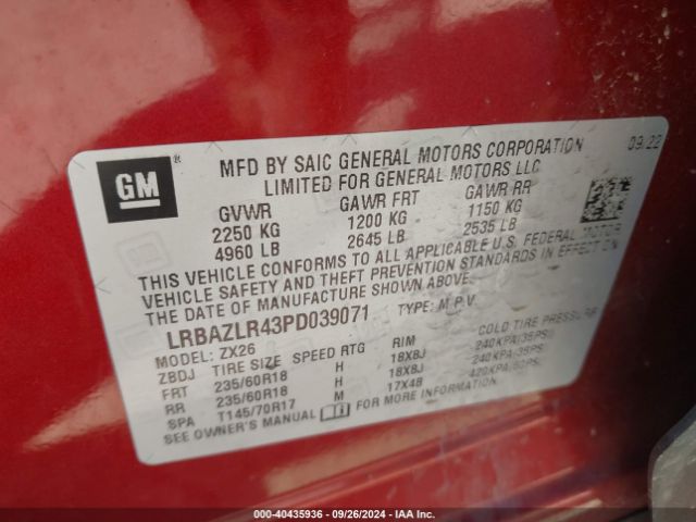 LRBAZLR43PD039071 Buick Envision Preferred Fwd