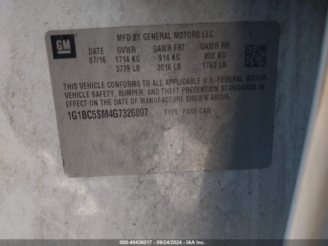 1G1BC5SM4G7326097 Chevrolet Cruze Ls Auto