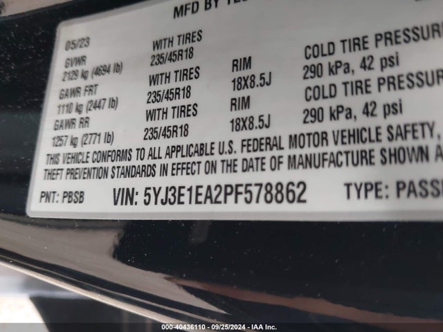2023 TESLA MODEL 3 5YJ3E1EA2PF578862 Photo 8
