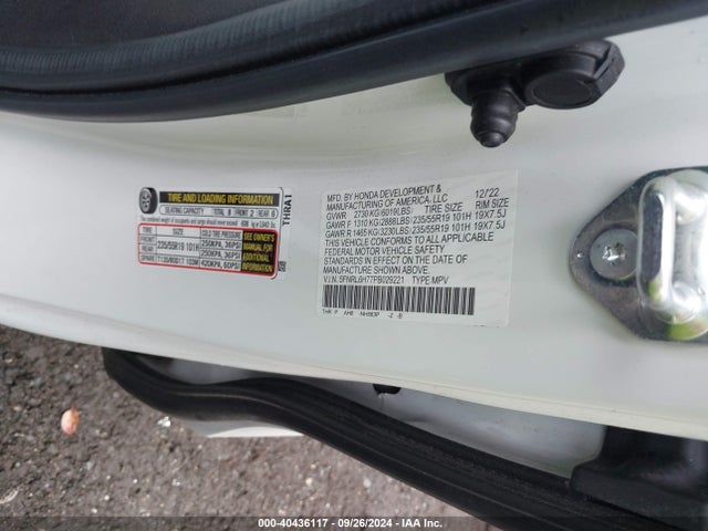5FNRL6H77PB029221 Honda Odyssey Sport