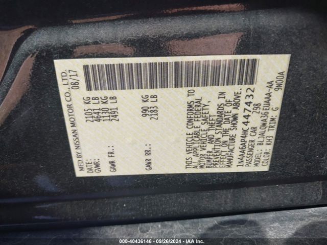 1N4AA6AP4HC447432 Nissan Maxima 3.5 S