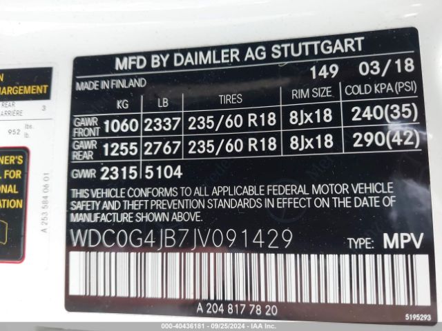 WDC0G4JB7JV091429 Mercedes-Benz GLC 300