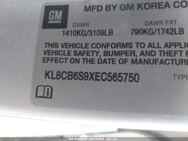 Chevrolet Spark Ls Auto 2014 KL8CB6S9XEC565750 Image 9