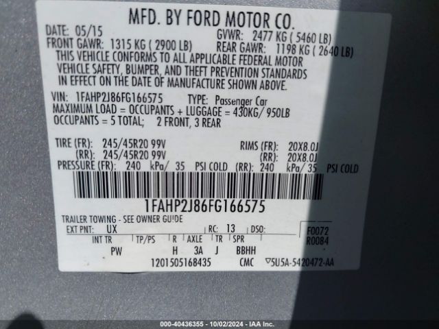 1FAHP2J86FG166575 Ford Taurus Limited