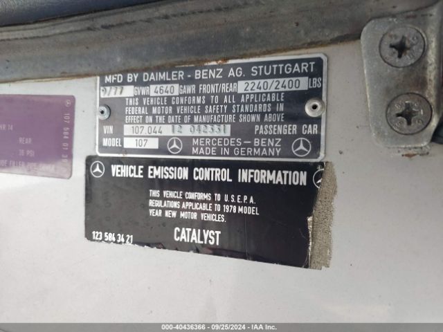 1978 MERCEDES-BENZ 450SL 10704412042331    Photo 8
