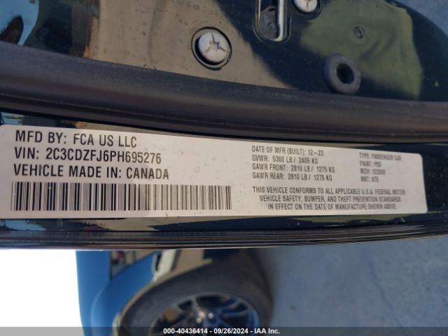 2C3CDZFJ6PH695276 Dodge Challenger R/t Scat Pack Widebody