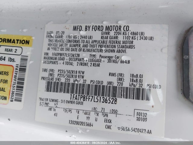 Ford Mustang Gt Premium 2020 1FATP8FF7L5136528 Image 9