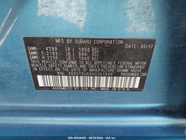 4S3GTAU62H3741240 Subaru Impreza 2.0i Limited