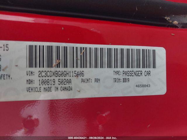 2C3CDXBG0GH115406 Dodge Charger Se