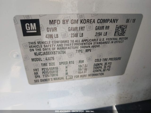 KL4CJASBXKB714704 Buick Encore Fwd Preferred
