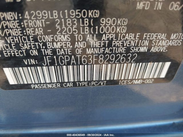 JF1GPAT63F8292632 Subaru Impreza 2.0i Sport Premium