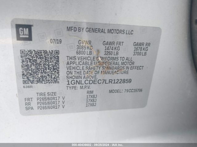 1GNLCDEC7LR122859 Chevrolet Tahoe 2wd Commercial Fleet