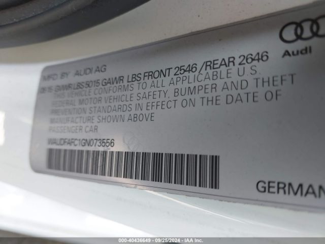 WAUDFAFC1GN073556 Audi A6 2.0t Premium Plus
