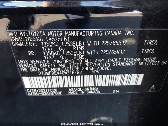 Toyota Rav4 Xle 2016 2T3WFREV4GW246783 Image 9