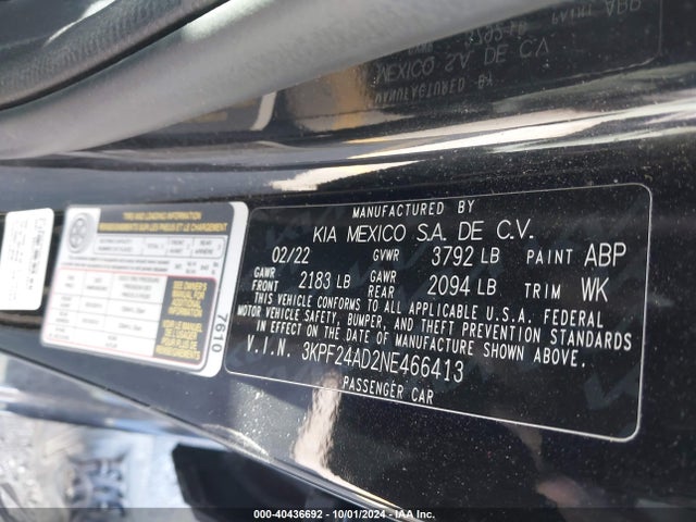 KIA Forte Lxs 2022 3KPF24AD2NE466413 Image 9