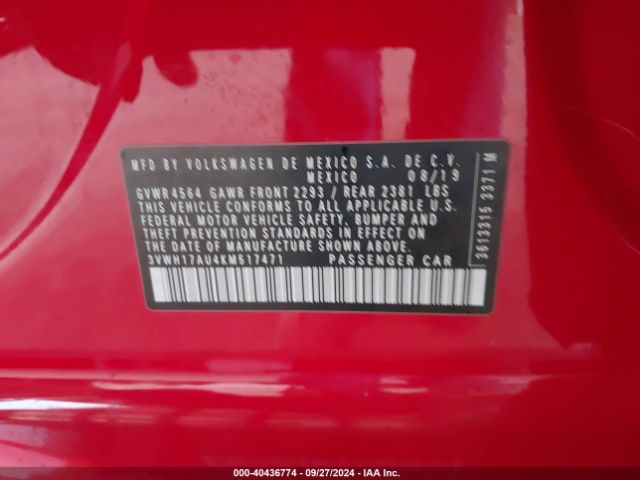 3VWH17AU4KM517471 Volkswagen Golf Alltrack Tsi S/tsi Se/tsi Sel