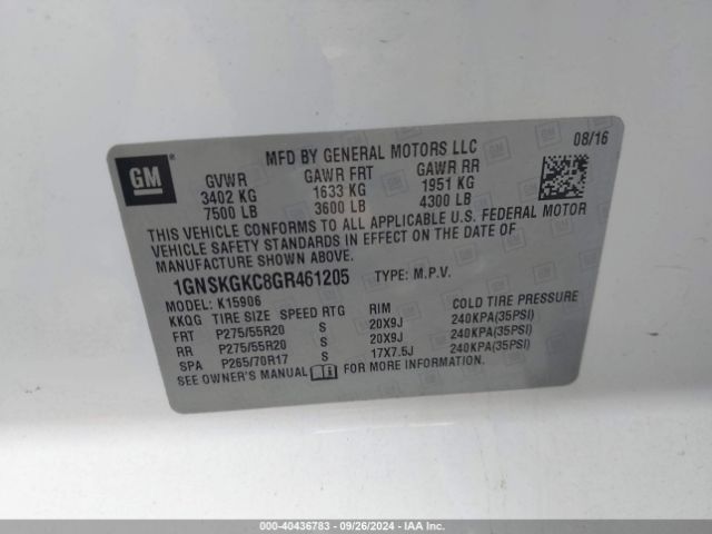 1GNSKGKC8GR461205 Chevrolet Suburban Ls
