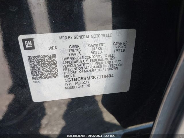 1G1BC5SM3K7118494 Chevrolet CRUZE LS