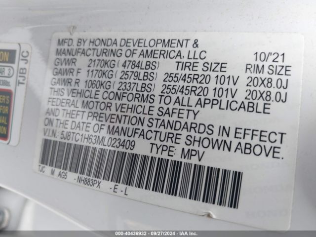 5J8TC1H63ML023409 Acura Rdx A-spec