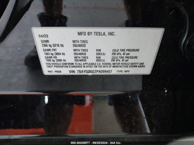 2023 TESLA MODEL Y 7SAYGDEE2PA099457 Photo 8