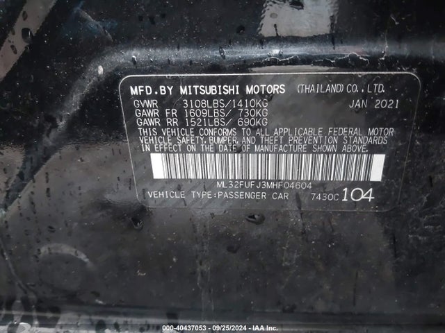 2021 MITSUBISHI MIRAGE G4 ML32FUFJ3MHF04604 Photo 8