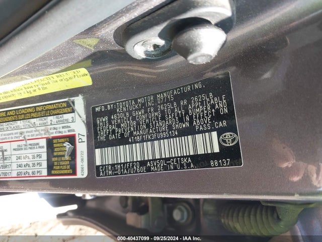 Toyota CAMRY SE 2015 4T1BF1FK3FU995134 Image 9