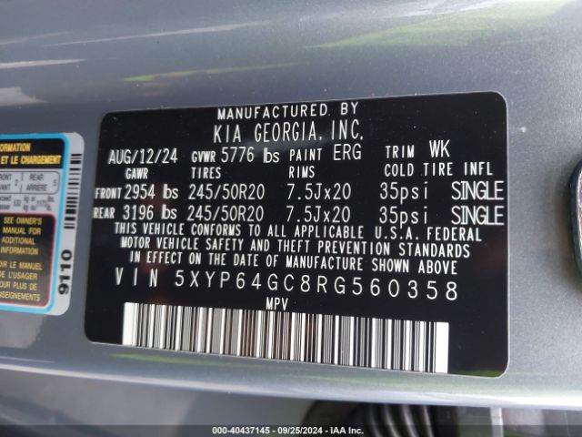 5XYP64GC8RG560358 KIA Telluride S