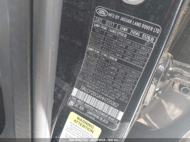 SALCP2BGXHH720362 Land Rover Discovery Sport Se