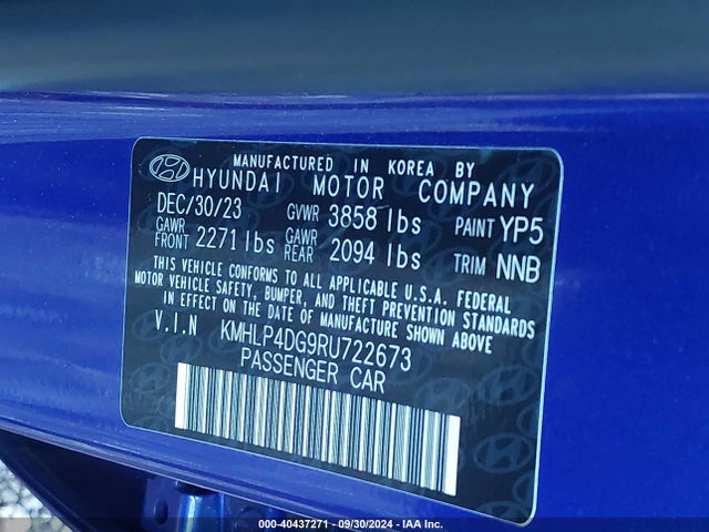 Hyundai Elantra Limited 2024 KMHLP4DG9RU722673 Image 9