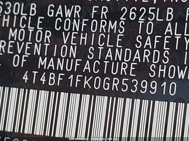 Toyota CAMRY LE 2016 4T4BF1FK0GR539910 Image 9