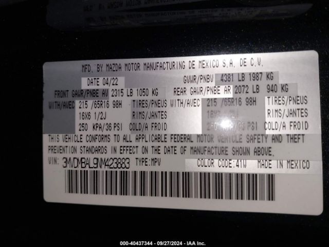 3MVDMBAL9NM423883 Mazda Cx-30 2.5 S