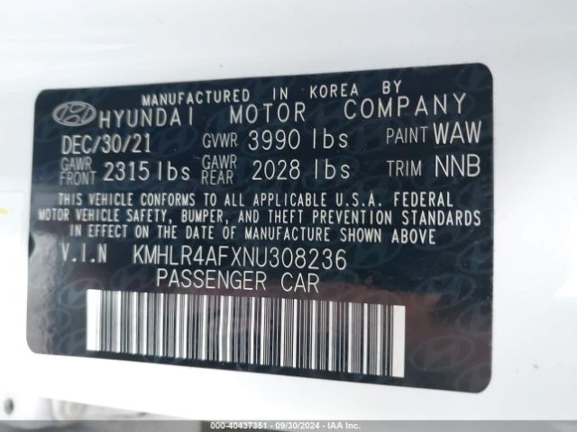 KMHLR4AFXNU308236 Hyundai Elantra N Line