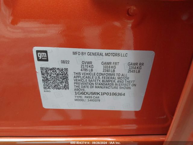 1G6DU5RK1P0106364 Cadillac Ct5 Sport