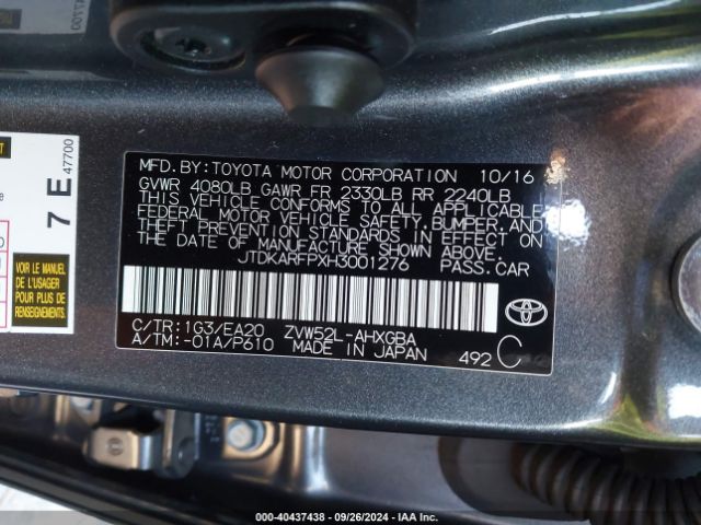 JTDKARFPXH3001276 Toyota Prius Prime Premium