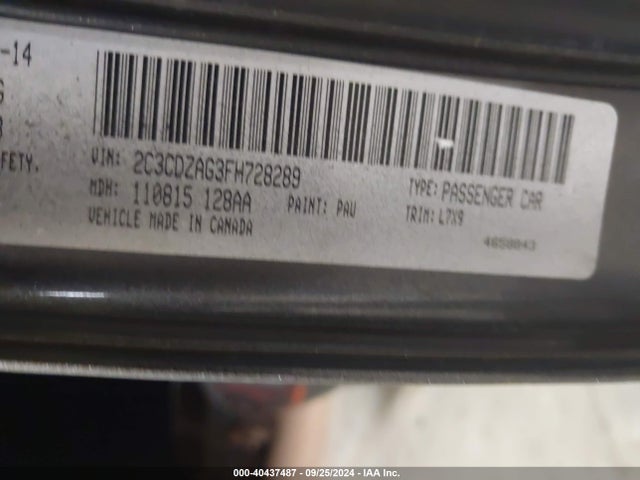 Dodge Challenger Sxt 2015 2C3CDZAG3FH728289 Image 9