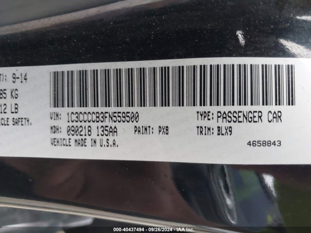 Chrysler 200 C 2015 1C3CCCCB3FN559500 Image 9