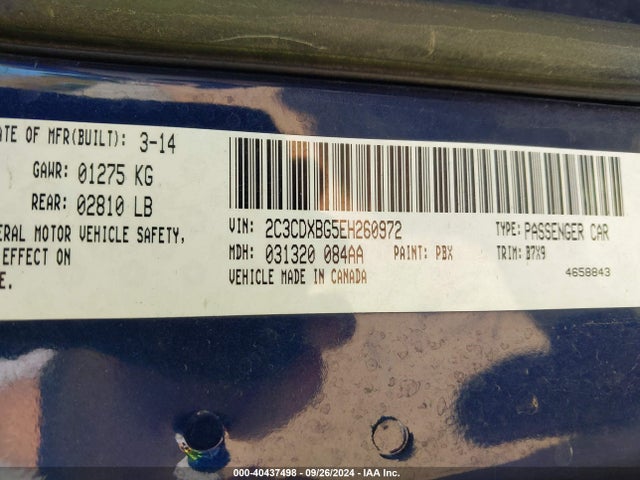 Dodge Charger Se 2014 2C3CDXBG5EH260972 Image 9