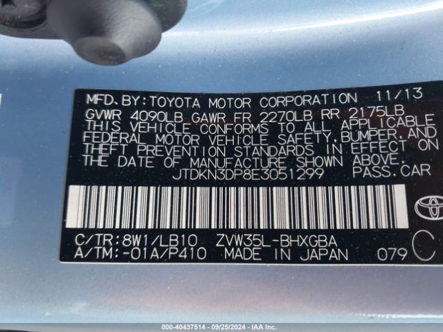 JTDKN3DP8E3051299 Toyota Prius Plug-in Advanced